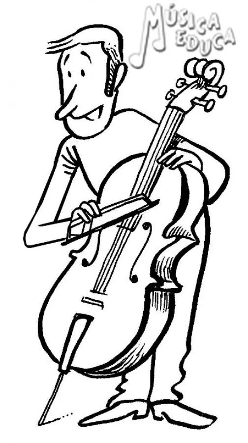 Instrumentos de Música: dibujos para colorear, Contrabajo para ...