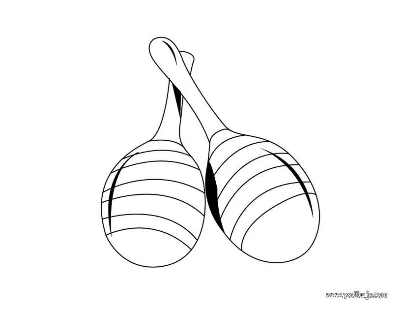 Instrumentos de Música: dibujos para colorear, maracas para imprimir