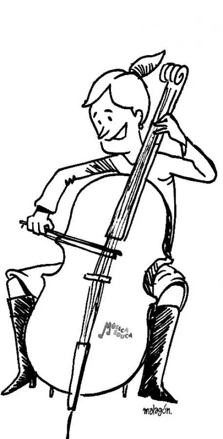 Instrumentos de Música: dibujos para colorear, Violonchelo para ...