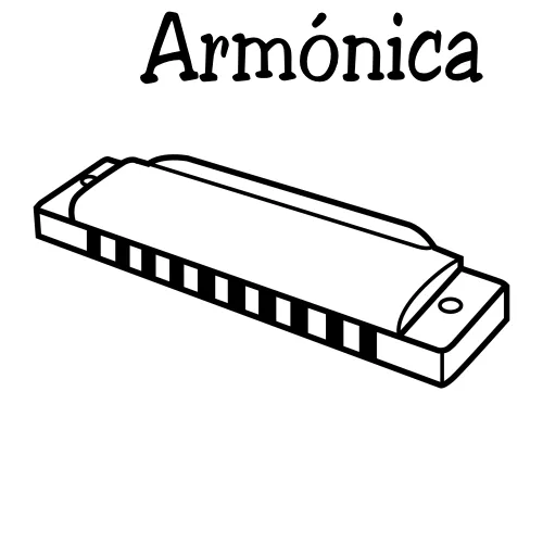 Instrumentos Musicales: Armónica para colorear ~ Dibujos para ...