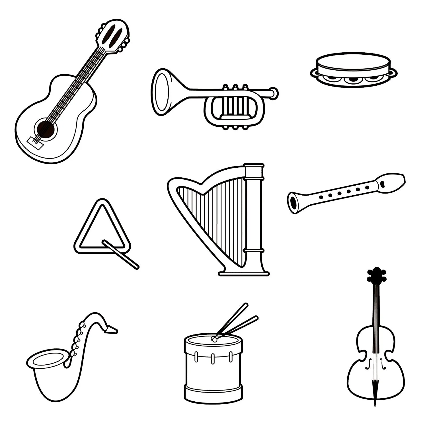 ▷ Instrumentos Musicales para Colorear | Musicales Doris