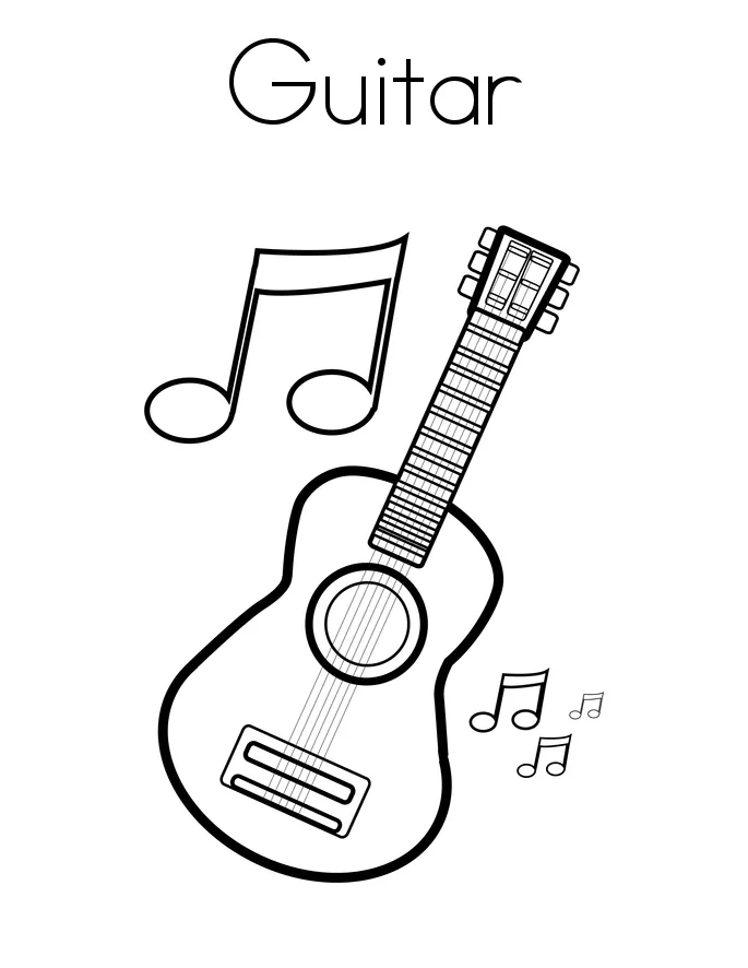 Instrumentos musicales para colorear y pintar Instrumentos musicales para colorear y pintar
