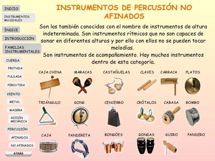 Instrumentos musicales con sus nombre - Imagui