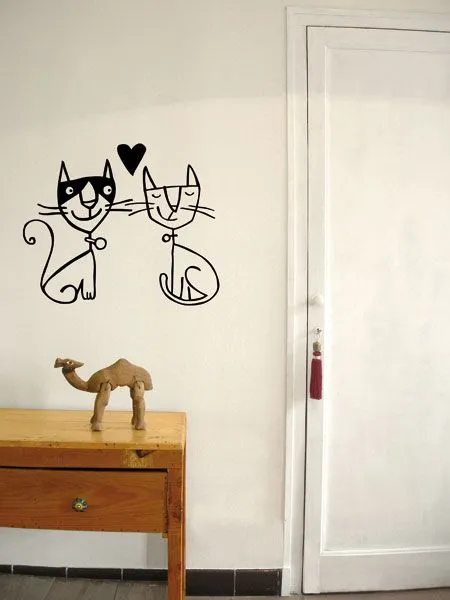 Dibujos de gatitos enamorados - Imagui