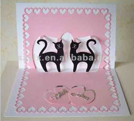 Interior de san valentín pop-up de tarjetas de felicitación con ...