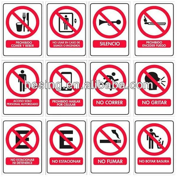 Internacional español reflective ban signo de prohibición ...