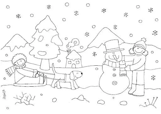 EL INVIERNO EN BLANCO Y NEGRO PARA PINTAR | FICHAS PARA PINTAR ... EL INVIERNO EN BLANCO Y NEGRO PARA PINTAR | FICHAS PARA PINTAR ...