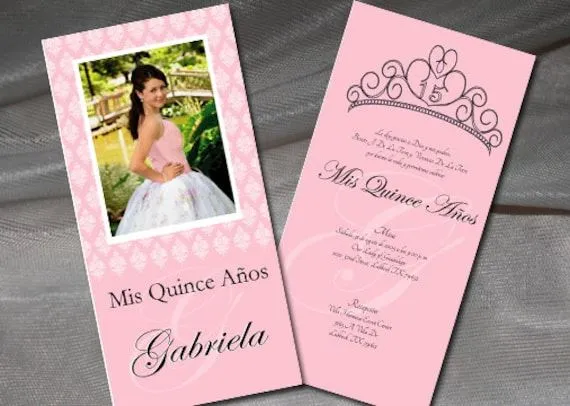 Invitacion de 15 Años para imprimir ambos lados por cecydesigns Invitacion de 15 Años para imprimir ambos lados por cecydesigns