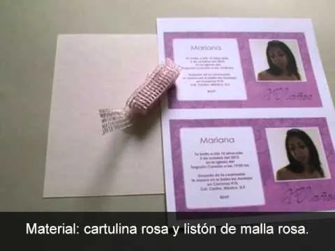 Cómo hacer invitación de 15 años rosa con fotografía - YouTube