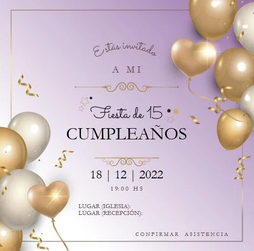▷ INVITACIÓN DE 15 Años XV en Word ◁ Ejemplos a descargar GRATIS