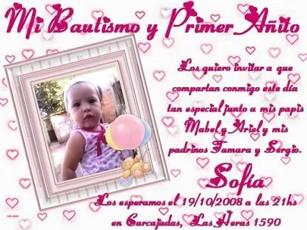 Tarjetas de invitación a bautismo y primer añito - Imagui Tarjetas de invitación a bautismo y primer añito - Imagui