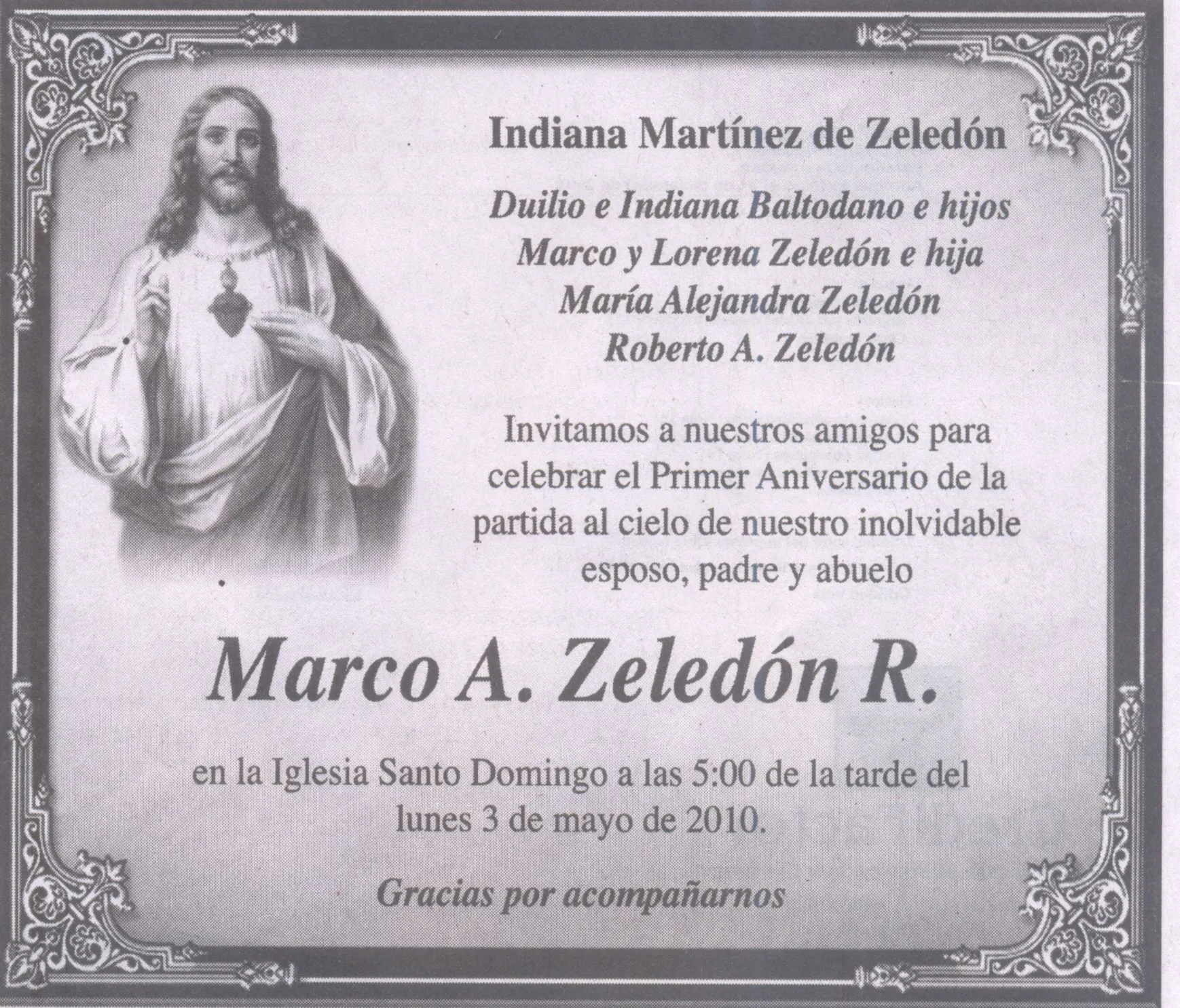 Invitación a Primer Aniversario de fallecido de nuestro ... Invitación a Primer Aniversario de fallecido de nuestro ...