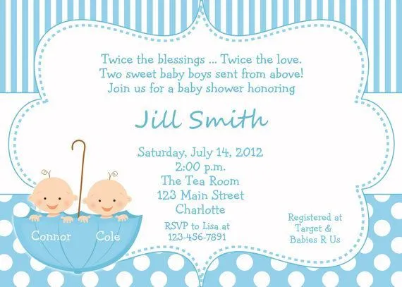 Invitación para baby shower de mellizos para imprimir - Imagui ... Invitación para baby shower de mellizos para imprimir - Imagui ...