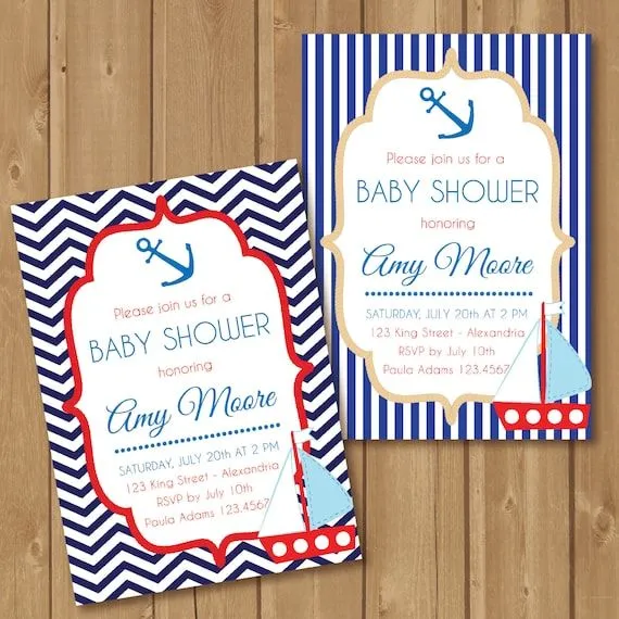 Invitación para Baby Shower. Náutica. por AlapipetuaDesign en Etsy Invitación para Baby Shower. Náutica. por AlapipetuaDesign en Etsy