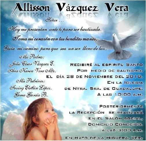 Invitación | Baptism | Pinterest