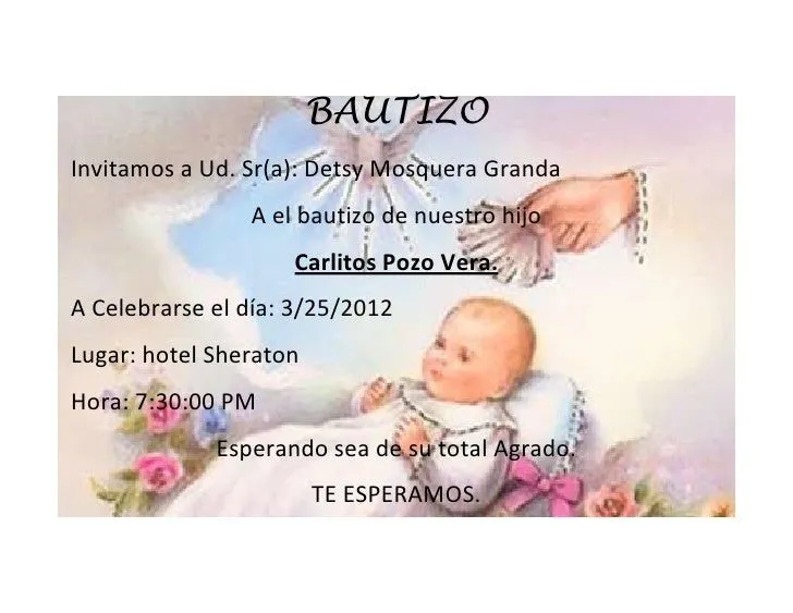 Invitacion bautizo