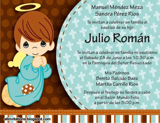 Invitación Bautizo Angelito | All Invitations Invitación Bautizo Angelito | All Invitations