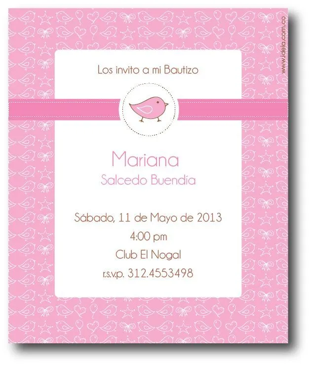 Invitación, Recordatorios Bautizos, Primeras comuniones ...