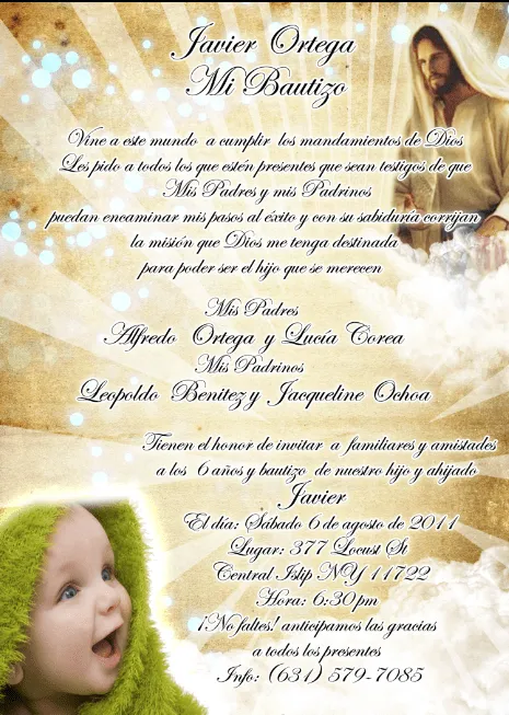 Artes DaVinci: Invitación para Bautizo o Comunión color dorado con ... Artes DaVinci: Invitación para Bautizo o Comunión color dorado con ...
