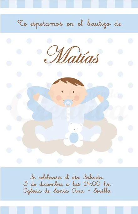 Plantilla invitación bautizo niño - Imagui