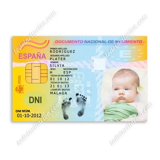 Invitación de bautizo original y divertida "DNI Baby ...
