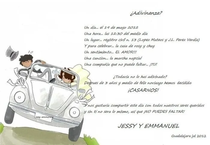 Invitación boda civil - Imagui