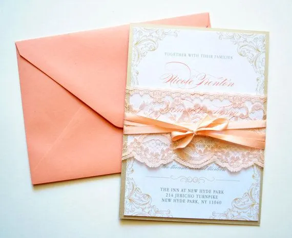 Invitación de boda elegante salmón | Handspire Invitación de boda elegante salmón | Handspire