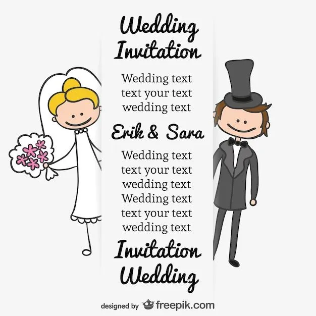 Invitación de boda estilo cómic | Descargar Vectores gratis Invitación de boda estilo cómic | Descargar Vectores gratis
