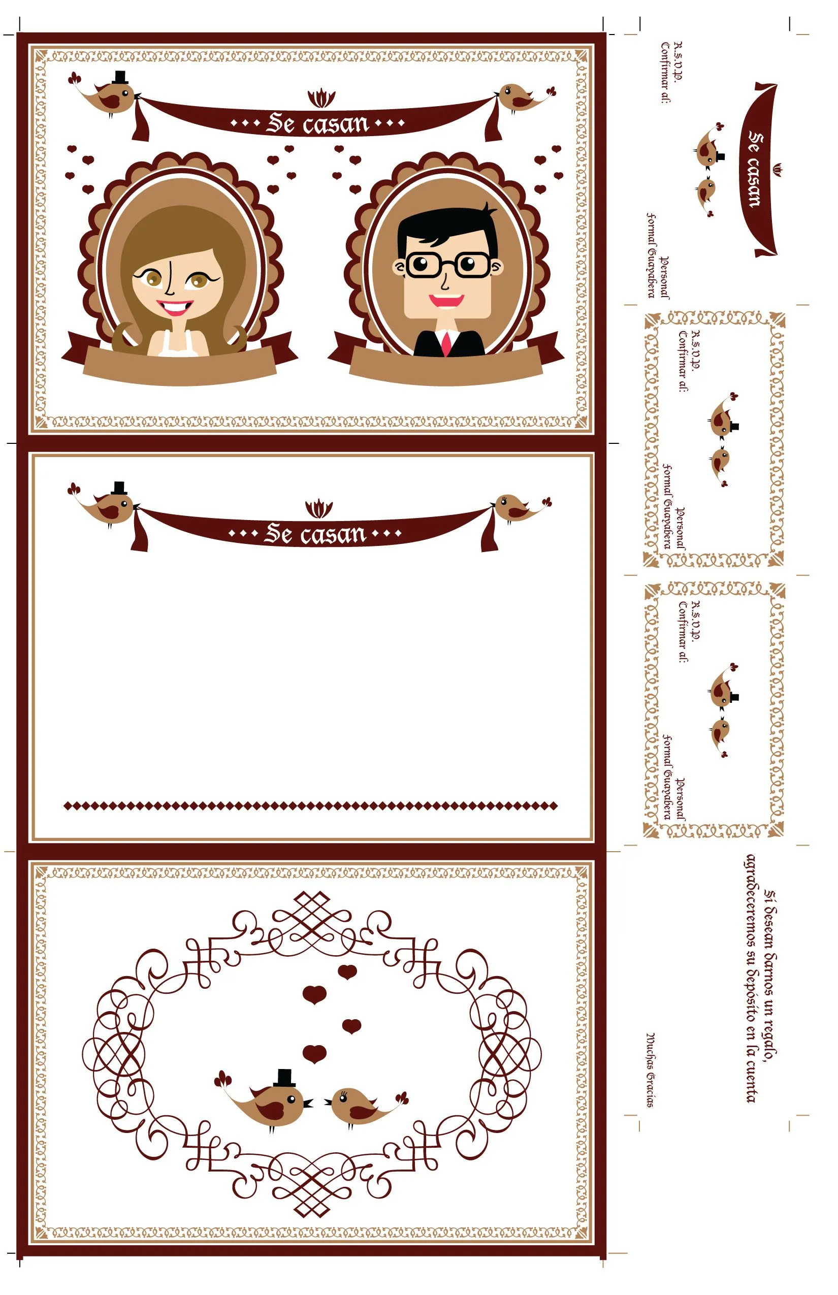 Invitación de boda para imprimir