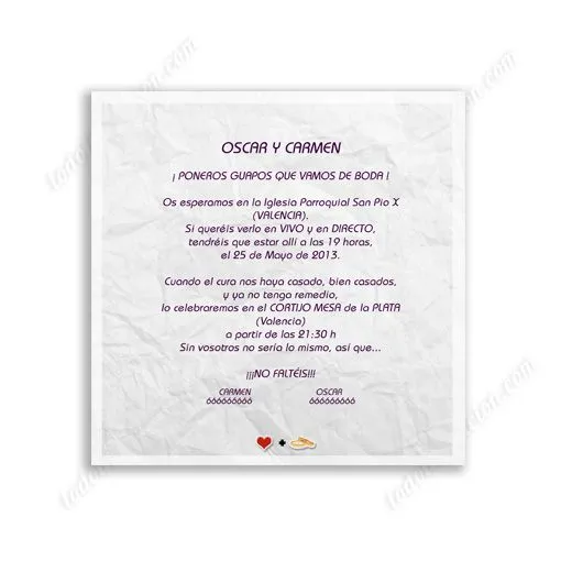 Invitación de boda "Suma" - invitaciones y detalles originales