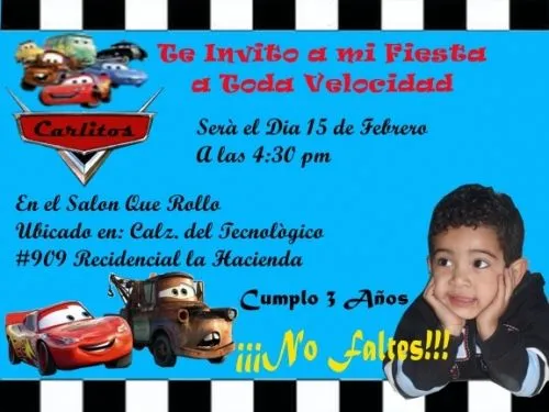 TARJETAS DE INVITACION DE CAR - Imagui