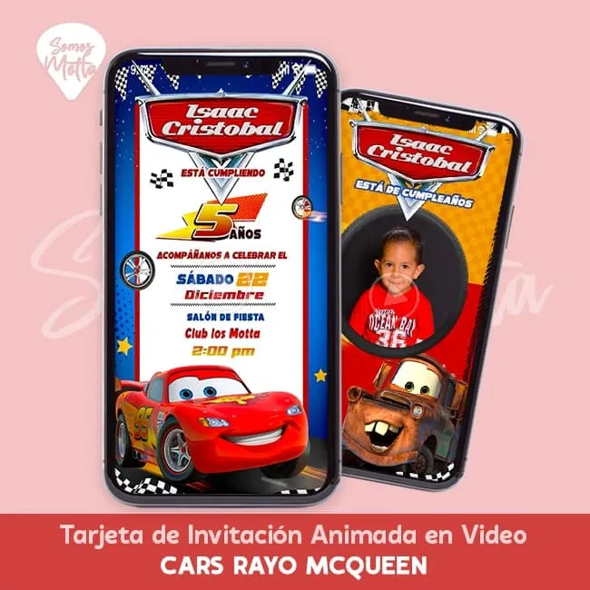 INVITACIÓN DE CARS RAYO MCQUEEN - Somos Motta INVITACIÓN DE CARS RAYO MCQUEEN - Somos Motta