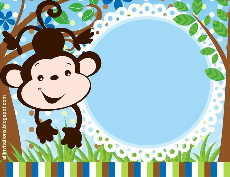 Invitación Changuito | Imprimir | Pinterest | Monkey, Baby showers ...