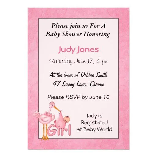 Como hacer invitación de cigüeña para baby showers - Imagui