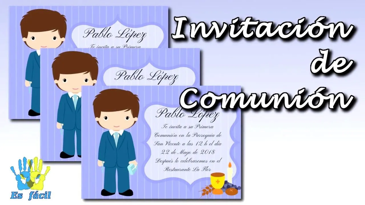 Cómo hacer una invitación para Comunión gratis. First Communion invitation - YouTube Cómo hacer una invitación para Comunión gratis. First Communion invitation - YouTube