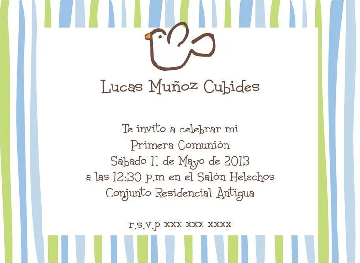 invitacion primera comunion niño para imprimir - Buscar con Google ...