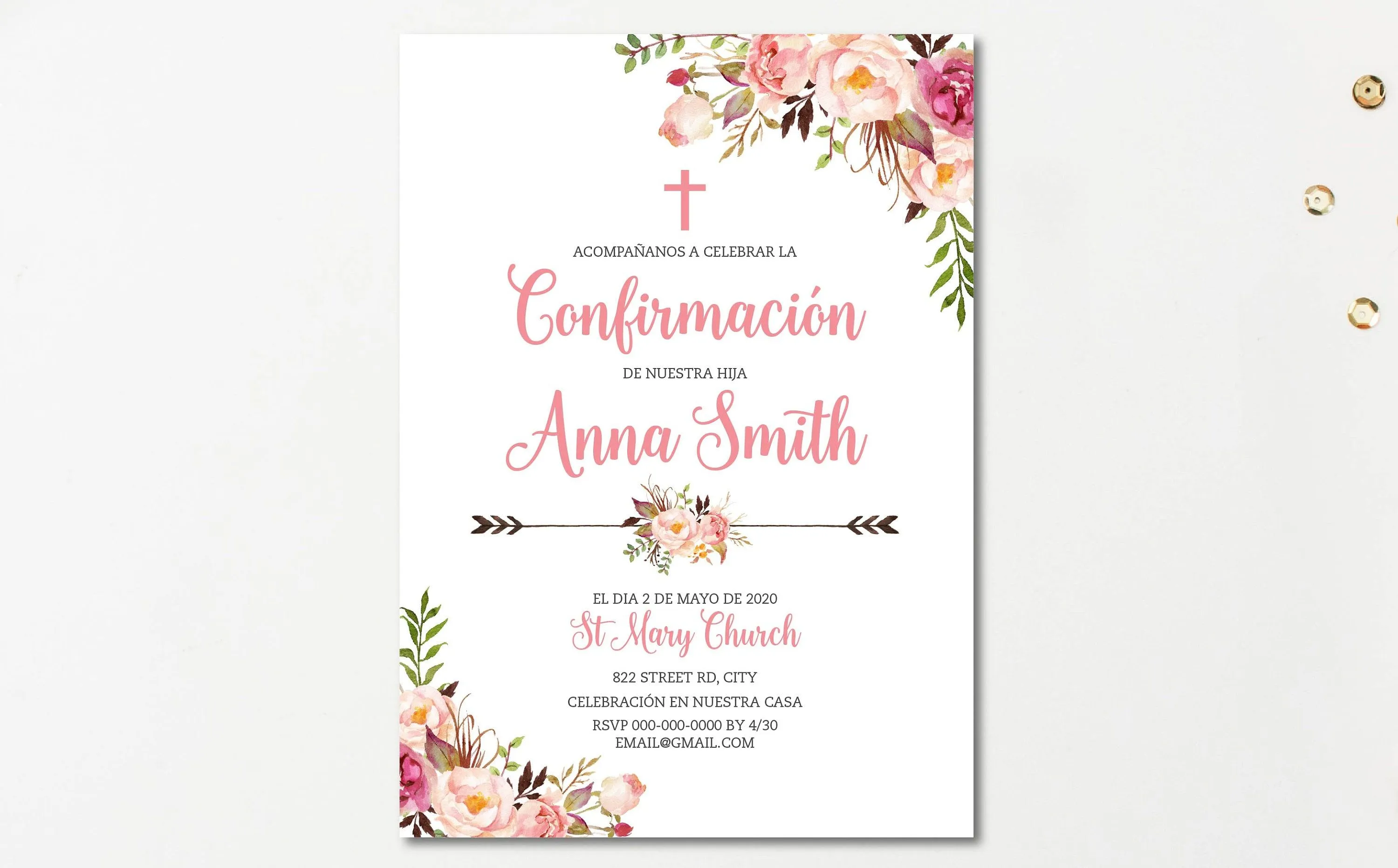 Invitacion confirmación chica primera comunion español first - Etsy México Invitacion confirmación chica primera comunion español first - Etsy México