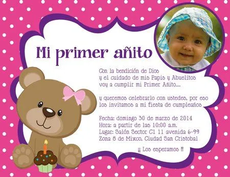 Frases para su primer añito - Imagui