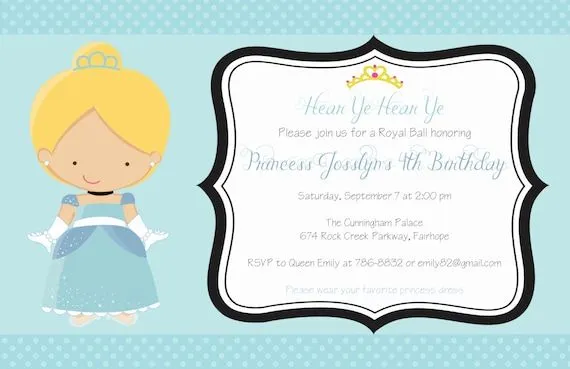 Invitación del cumpleaños Cenicienta baile por OverTheTopExtras