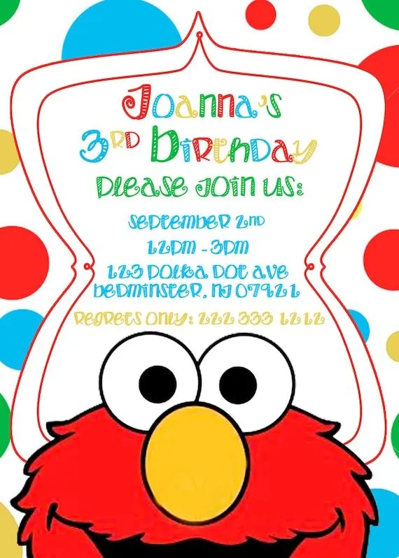 Invitación del cumpleaños Elmo Elmo partido por CMLDesigns en Etsy