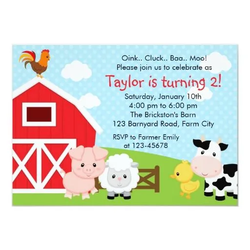 Invitación del cumpleaños de la granja - muchacho | Zazzle Invitación del cumpleaños de la granja - muchacho | Zazzle