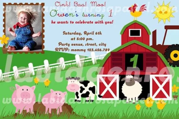 Invitación cumpleaños imprimible La granja por lavidaenrosapastel Invitación cumpleaños imprimible La granja por lavidaenrosapastel