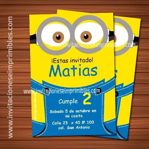 Invitacion de cumpleaños para imprimir Minions | cumple eze ...