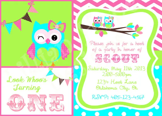 Invitación del cumpleaños lechuza por LillianHopeDesigns en Etsy Invitación del cumpleaños lechuza por LillianHopeDesigns en Etsy