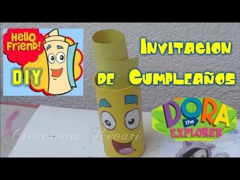 Invitacion de Cumpleaños de Mapa Dora la Exploradora/DIY Tutorial ...