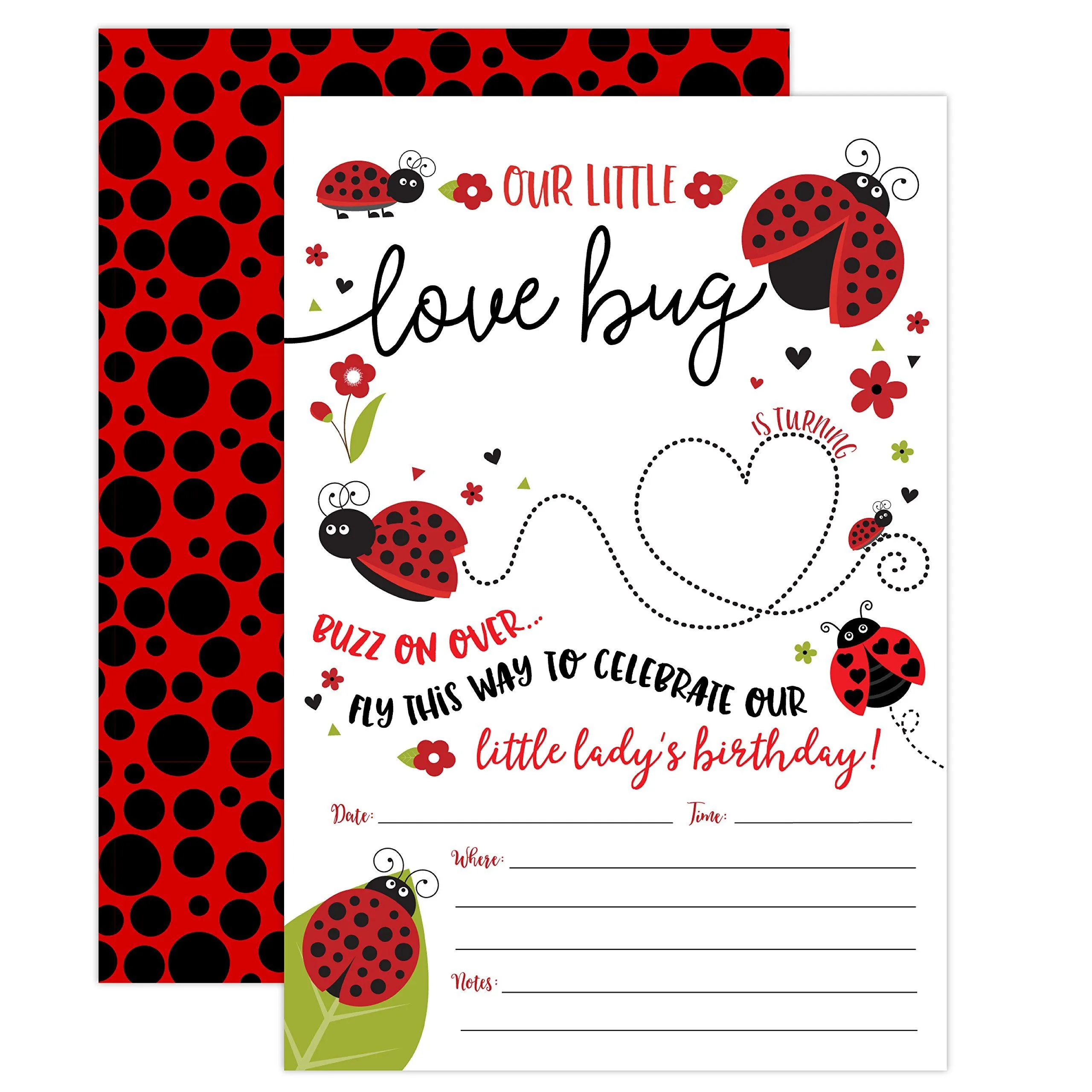 Invitación de cumpleaños de mariquita, invitación a fiesta de insectos, 20 rellenos con estilo con sobres, invitaciones de cumpleaños para niña pequeña : Amazon.com.mx: Juguetes y Juegos Invitación de cumpleaños de mariquita, invitación a fiesta de insectos, 20 rellenos con estilo con sobres, invitaciones de cumpleaños para niña pequeña : Amazon.com.mx: Juguetes y Juegos