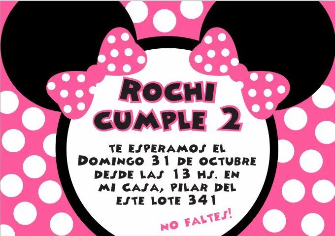 Invitación de cumpleaños de Minnie Mouse para editar - Imagui