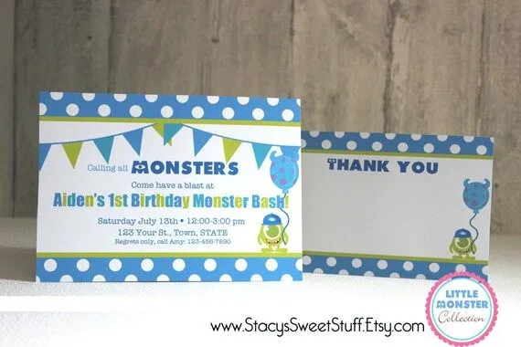 Invitación del cumpleaños de monstruos Inc DIY por StacysSweetStuff Invitación del cumpleaños de monstruos Inc DIY por StacysSweetStuff