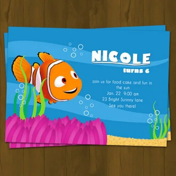 INVITACIÓN de cumpleaños Nemo invitación por SplashboxPrintables INVITACIÓN de cumpleaños Nemo invitación por SplashboxPrintables