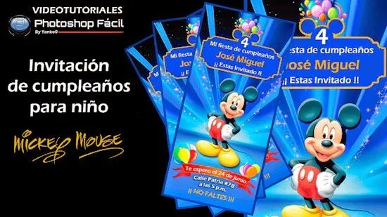 Invitación de Cumpleaños para Niño Videotutorial Photoshop by ... Invitación de Cumpleaños para Niño Videotutorial Photoshop by ...